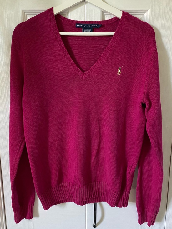 Ralph Lauren Sweaters - Ralph Lauren Classic Vintage V-Neck  full colour Embroidered Pony Pony logo XL